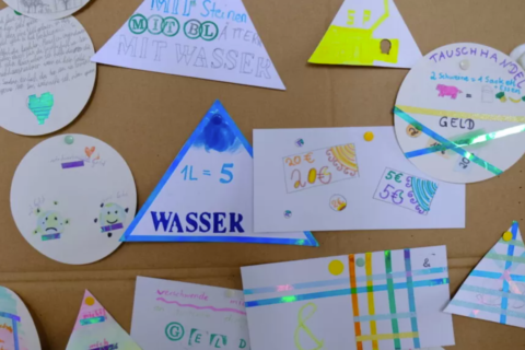 Zukunftsgeld erstellt von Kindern im Workshop